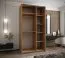 Penderie / Armoire à portes coulissantes / Couleur : Noir / 245,5 x 140 x 64 cm / 2 tringles à vêtements / Soft-Close / Miroir / 6 compartiments /2 portes coulissantes