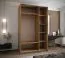 Penderie / Armoire à portes coulissantes / Soft-Close / 245,5 x 150 x 64 cm / Couleur : Noir / 2 tringles à vêtements / 6 compartiments / 2 portes coulissantes / Miroir