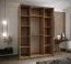 Penderie / Armoire à portes coulissantes / Soft-Close / 11 compartiments / 245,5 x 160 x 64 cm / 2 tringles à vêtements / Couleur : Cachemire / 2 portes coulissantes / Miroir