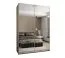 Penderie / Armoire à portes coulissantes / Soft-Close / Miroir / Couleur : Cachemire / 2 tringles à vêtements / 11 compartiments / 2 Portes coulissantes / 245,5 x 170 x 64 cm
