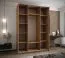Penderie / Armoire à portes coulissantes / 2 tringles à vêtements / 2 portes coulissantes / 245,5 x 200 x 64 cm / Soft-Close / Couleur : Noir / Miroir / 11 compartiments