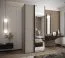 Penderie / Armoire à portes coulissantes / Soft-Close / Miroir / Couleur : Cachemire / 6 compartiments / 2 tringles à vêtements / 245,5 x 120 x 64 cm / 2 portes coulissantes