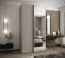 Penderie / Armoire à portes coulissantes / Couleur : Cachemire / 2 tringles à vêtements / 245,5 x 130 x 64 cm / Miroir / Soft-Close / 2 portes coulissantes / 6 compartiments