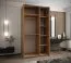 Penderie / Armoire à portes coulissantes / 245,5 x 140 x 64 cm / Couleur : Noir / 2 tringles à vêtements / Soft-Close / 2 portes coulissantes / Miroir / 6 compartiments