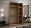 Penderie / Armoire à portes coulissantes / 245,5 x 150 x 64 cm / Soft-Close / 2 tringles à vêtements / Miroir / 2 portes coulissantes / Couleur : Blanc / 6 compartiments