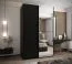 Penderie / Armoire à portes coulissantes / 245,5 x 150 x 64 cm / 2 portes coulissantes / 6 compartiments / Couleur : Noir / 2 tringles à vêtements / Miroir / Soft-Close