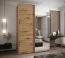 Penderie / Armoire à portes coulissantes / 245,5 x 170 x 64 cm / 11 compartiments / 2 tringles à vêtements / 2 portes coulissantes / Soft-Close / Miroir / Couleur : Chêne Artisan