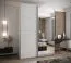 Penderie / Armoire à portes coulissantes / Soft-Close / Couleur : Blanc / 245,5 x 170 x 64 cm / 2 Barres de penderie / Miroir / 2 Portes coulissantes / 11 Compartiments