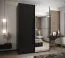Penderie / Armoire à portes coulissantes / 2 portes coulissantes / Miroir / 245,5 x 170 x 64 cm / 2 tringles à vêtements / Soft-Close / Couleur : Noir / 11 compartiments