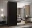 Penderie / Armoire à portes coulissantes / 11 compartiments / 2 tringles à vêtements / Couleur : Noir / Miroir / Soft-Close / 245,5 x 190 x 64 cm / 2 portes coulissantes