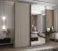 Penderie / Armoire à portes coulissantes / 245,5 x 200 x 64 cm / Soft-Close / Miroir / 2 tringles à vêtements / 2 portes coulissantes / Couleur : Cachemire / 11 compartiments