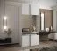Penderie / Armoire à portes coulissantes / 245,5 x 100 x 64 cm / 2 tringles à vêtements / 2 portes coulissantes / Miroir / Couleur : Blanc / Soft-Close / 6 compartiments