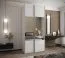 Penderie / armoire à portes coulissantes / 6 compartiments / 2 tringles à vêtements / 2 portes coulissantes / miroir / Soft-Close / Couleur : Blanc / 245,5 x 120 x 64 cm