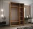 Penderie / Armoire à portes coulissantes / 2 tringles à vêtements / 245,5 x 150 x 64 cm / 6 compartiments / 2 portes coulissantes / Fonction Soft-Close / Miroir / Couleur : Blanc