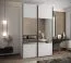 Penderie / Armoire à portes coulissantes / 245,5 x 160 x 64 cm / 11 compartiments / Couleur : Blanc / Fonction Soft-Close / Miroir / 2 portes coulissantes / 2 tringles à vêtements