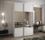 Penderie / Armoire à portes coulissantes / 2 tringles à vêtements / 245,5 x 160 x 64 cm / Fonction Soft-Close / 2 portes coulissantes / Miroir / 11 compartiments / Couleur : blanc