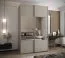 Penderie / Armoire à portes coulissantes / 11 compartiments / 245,5 x 160 x 64 cm / Miroir / 2 portes coulissantes / 2 tringles à vêtements / Soft-Close / Couleur : Cachemire