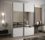 Penderie / Armoire à portes coulissantes / miroir / 11 compartiments / 245,5 x 170 x 64 cm / Soft-Close / 2 portes coulissantes / 2 tringles à vêtements / Couleur : Blanc