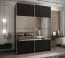 Penderie / Armoire à portes coulissantes / 2 portes coulissantes /2 tringles à vêtements / 245,5 x 200 x 64 cm / 11 compartiments / Miroir / Soft-Close / Couleur : Noir