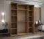 Penderie / Armoire à portes coulissantes / Couleur : Cachemire / 11 compartiments / 2 portes coulissantes / 2 tringles à vêtements / 245,5 x 200 x 64 cm / Miroir / Soft-Close
