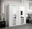 Armoire à portes coulissantes avec miroir Polos 05 | Blanc mat | 200 x 200 x 62 cm | Design moderne
