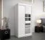 Armoire penderie à portes coulissantes Aizkorri 01A avec miroir | Blanc mat | 200 x 100 x 62 cm