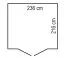 Abri de jardin 14, en bois de pin, carton bitumé inclus, toit à une pente, imprégné sous pression en vert - Dimensions extérieures : 236 x 216 x 230 cm (l x L x h), double porte haute
