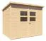 Abri de jardin Freiberg 02 avec plancher, naturel - en éléments de 19 mm, surface au sol : 4,31 m², toit à une pente