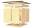 Abri de jardin Basel 03 avec plancher, naturel - en éléments de 19 mm, surface au sol : 7,70 m², toit plat