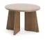 Petite table basse | 58 x 58 x 40 cm | table ronde | table d'appoint | couleur noyer | chants ABS | Belladere 08