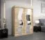 Armoire portes coulissantes avec miroir | Hacho 03 | Chêne Sonoma | 200 x 150 x 62 cm | Rangement optimisé