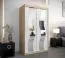 Armoire à portes coulissantes Hacho 02 avec miroir | chêne Sonoma / blanc mat | 200 x 120 x 62 cm