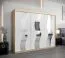Armoire penderie à portes coulissantes avec miroir Hacho 06 | chêne Sonoma / blanc mat | 200 x 250 x 62 cm