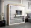 Armoire penderie à portes coulissantes Aizkorri 05B avec miroir | chêne Sonoma & blanc mat | 200 x 200 x 62 cm