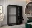 150 cm de large Armoire à portes coulissantes avec 2 portes | 5 casiers | 2 tringles à vêtements | Couleur: Blanc / Noir Abbildung