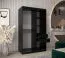 120 cm de large Armoire à portes coulissantes avec 2 portes | 5 casiers | 2 tringles à vêtements | Couleur: Noir Abbildung