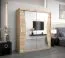 180 cm de large Armoire à portes coulissantes avec 2 portes | 10 casiers | 2 tringles à vêtements | Couleur: Chêne Sonoma  Abbildung