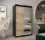 120 cm de large Armoire à portes coulissantes avec 2 portes | 5 casiers | 2 tringles à vêtements | Couleur: Noir Abbildung