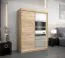 150 cm de large Armoire à portes coulissantes avec 2 portes | 5 casiers | 2 tringles à vêtements | Couleur: Chêne Sonoma Abbildung