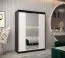150 cm de large Armoire à portes coulissantes avec 2 portes | 5 casiers | 2 tringles à vêtements | Couleur: Blanc / Noir Abbildung