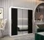 180 cm de large Armoire à portes coulissantes avec 2 portes | 10 casiers | 2 tringles à vêtements | Couleur: Blanc / Noir Abbildung