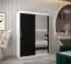 150 cm de large Armoire à portes coulissantes avec 2 portes | 5 casiers | 2 tringles à vêtements | Couleur: Blanc / Noir Abbildung