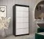 1 mètre de large Armoire avec 2 portes | Couleur : Blanc / Noir Abbildung