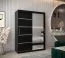 150 cm de large Armoire à portes coulissantes avec 2 portes | 5 casiers | 2 tringles à vêtements | Couleur: Noir Abbildung