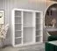 180 cm de large Armoire à portes coulissantes avec 10 casiers et 2 portes | Couleur: Blanc | Laminée Abbildung