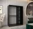 150 cm de large Armoire à portes coulissantes avec 2 portes | 5 casiers | 2 tringles à vêtements | Couleur: Noir Abbildung