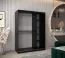 150 cm de large Armoire à portes coulissantes avec 2 portes | 5 casiers | 2 tringles à vêtements | Couleur: Blanc / Noir Abbildung