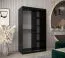 120 cm de large Armoire à portes coulissantes avec 2 portes | 5 casiers | 2 tringles à vêtements | Couleur: Noir Abbildung