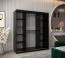 180 cm de large Armoire à portes coulissantes avec 2 portes | 10 casiers | 2 tringles à vêtements | Couleur: Blanc / Noir Abbildung