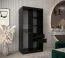 100 cm de large Armoire à portes coulissantes avec 2 portes | 5 casiers | 2 tringles à vêtements | Couleur : noir Abbildung